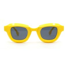 Achieve a subtle hipster fashion look with these retro dad style rounded rectangle plastic rim sunglasses. Retro sizing silhouettes and intricate dimensional beveled frame will nicely compliment the vintage minimal look. Made with 100% UV400 polycarbonate lenses on a metal frame. Must have for this season! (c281) Size: 5 5/8" (143mm) x 1 7/8" (47mm).  Color: Yellow.  Gender: unisex.  Age Group: adult. Classic Yellow Sunglasses For Summer, Retro Rectangular Sunglasses With Anti-reflective Coating, Rectangular Yellow Sunglasses For Summer, Yellow Rectangular Sunglasses For Summer, Trendy Rectangular Yellow Sunglasses, Trendy Yellow Rectangular Sunglasses, Vintage Rectangular Sunglasses For Spring, Sunglasses Yellow, Dad Style