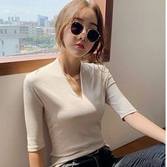 Shipping: Worldwide Express Shipping AvailableDelivery time: 7-15Days Fast ShippingReturns: Fast refund, 100% Money Back Guarantee.Brand Name: shzxssfyStyle: CasualAge: 25-34Origin: Mainland ChinaCN: GuangdongClothing Length: RegularDecoration: NONEElasticity: Slight StrechSleeve Style: RegularFabric Type: KnittedMaterial: PolyesterPattern Type: SolidSleeve Length(cm): ShortTops Type: TeesSeason: SummerItem Type: TopsGender: WOMENCollar: O-NeckModel Number: AT331Fit Type: skinnyPopular element: Solid Color Half Sleeve Tops For Spring, Spring Solid Color Half Sleeve Tops, Beige Short Sleeve Tops For Fall, Chic Half Sleeve Summer Top, Cream Half Sleeve Tops For Spring, Beige Stretch Top With Solid Color, Cream Solid Color Top For Spring, Trendy Beige Knit Top, Trendy Stretch Beige Tops