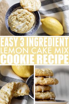 easy 3 ingredient lemon cake mix cookie recipe