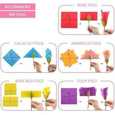 how to make an origami rose flower with paper - step by step instructions