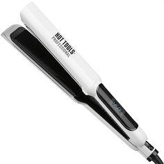 Get ready to shine! The Hot Tools Professional 1 ½” XL Digital Salon Flat Iron brings smooth styles to all hair types. The Nano Ceramic surface glides across hair for simple styling that works to fight frizz and smooth hair at the same time. The ceramic combined with our Pulse Technology holds high temperatures properly to provide even heat distribution for consistent, long-lasting results. Speaking of consistent results, this flat iron is equipped with multi-directional floating plates for full Hair Straightener Babyliss, Hair Irons, Ceramic Hair Straightener, Floating Plates, Ceramic Hair, Full Hair, Defined Curls, Beachy Waves, Hot Tools