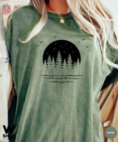 Nature T-shirt, Green T-shirt For Outdoor Activities, Green Graphic Tee For Outdoor, Green Crew Neck T-shirt For Outdoor Activities, Green Short Sleeve T-shirt For Outdoor, Green Crew Neck T-shirt For Outdoor, Black Crew Neck T-shirt For Camping, Green Crew Neck Top For Outdoor, Green Graphic Tee For Outdoor Activities