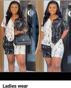 Up And Down Short Trousers For Ladies, Shorts And Tops For Ladies, Short Nicker And Top For Ladies, Two Piece Ankara Styles, Trouser And Top For Ladies, Boubou Styles For Women, Simple Dress Casual, Classy Short Dresses