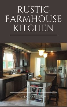 the rustic farmhouse kitchen is featured in this book