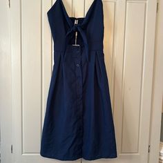 Ecowish Navy Blue Sundress, New With Tags, Size Small Blue Midi Sundress For Casual Wear, Chic Blue Sundress For Casual Wear, Chic Blue Midi Length Sundress, Elegant Blue Cotton Sundress, Blue Midi Sundress For Date Night, Navy Midi Dress For Summer Brunch, Navy Mini Dress For Day Out, Blue Midi Length Sundress For Date Night, Chic Navy Midi Dress For Day Out