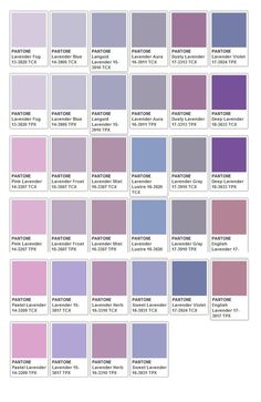 the pantone color chart is shown in this screenshote, and it shows different shades