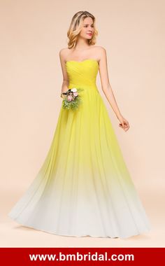 Fashionable Sweetheart Ruffle Yellow Ombre Bridesmaid Dress  #bmbridal #bridesmaiddress #bridesmaids #chiffonbridesmaiddresses #longbridesmaiddresses Yellow Bridesmaid Dresses Long, Yellow Bridesmaid Dress Long, Baby Pink Wedding Dress, Yellow Pictures, Ombre Bridesmaid Dresses, Ballroom Dress Inspiration, Baby Pink Wedding, Guys In Skirts, Yellow Wedding Dress