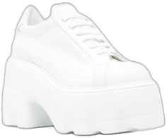 White Chunky Platform Lace-up Sneakers, White Platform Sneakers With White Laces, White High-top Lace-up Shoes For Streetwear, White Lace-up Chunky Platform Sneakers, Sporty White Wedge Sneakers With Chunky Platform, White Chunky Lace-up Sneakers With Platform, White Lace-up Wedge Sneakers With Chunky Platform, White Chunky Platform Sneakers With Round Toe, Modern White High-top Sneakers With Lug Sole