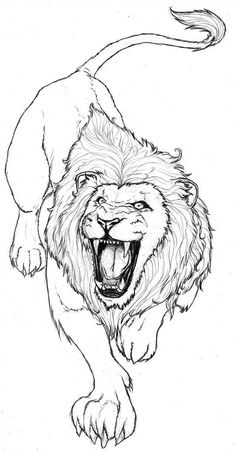 a drawing of a lion with its mouth open and teeth wide open, on a pink background