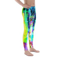 Celebrate your stylish individuality in our bright and vibrant active wear. The Gearbunch Bright Neon Rave Meggings is a rainbow of bright greens, blue, pink, orange, purple, yellow, white and black    The super soft and stretchy material makes these Mens Leggings the perfect choice for a variety of activities, and you can wear them on their own or under shorts. These Meggings are bound to become your favorite workout apparel!   * 82% polyester, 18% spandex  * Fitted design  * Front gusset for extra comfort  * Flatseam and coverstitch  * Elastic waistband  * Very soft four-way stretch fabric that stretches and recovers on the cross and lengthwise grains Size guide   XS S M L XL 2XL 3XL Waist (inches) 29 ⅞ 31 ½ 33 ⅛ 36 ¼ 39 ⅜ 42 ½ 45 ⅝ Hips (inches) 37 38 ⅝ 40 ⅛ 43 ¼ 46 ½ 49 ⅝ 52 ¾   XS S M Sporty Neon Bottoms For Sports, Neon Sports Bottoms, Sporty Neon Stretch Bottoms, Multicolor High Stretch Gym Leggings, High Stretch Multicolor Leggings For Gym, High Stretch Multicolor Gym Leggings, Multicolor Stretch Sports Leggings, Multicolor Stretch Leggings For Sports, Compression Leggings For Spring Training