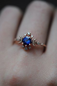 Wandering Star Ring, Sapphire Star Ring, Star Wedding Ring, Star Engagement Ring, Sapphire Ring Vintage, Sofia Zakia, Star Rings, Cute Engagement Rings, Blue Accessories