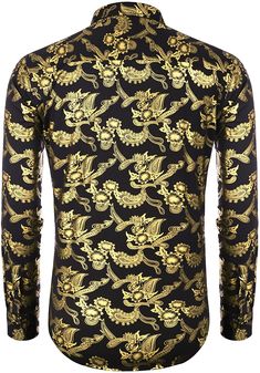 Experience elegant style with our Men's Elegant Paisley Gold Floral Printed Dress Shirts. Made with high-quality material, these shirts feature a sophisticated and unique paisley gold floral print. Perfect for any special occasion or formal event, these shirts will elevate your wardrobe and make a lasting impression. Size Chest Waist XXS 29 - 31 27 - 29 XS 30 - 32 28 - 30 S 34 - 36 30 - 32 M 38 - 40 32 - 33 L 42 - 44 33 - 34 XL 46 - 48 36 - 38 2XL 48 - 50 40 - 42 3XL 50 - 52 44 - 48 Floral Printed Dress, Printed Dress Shirts, Winter Knit Hats, Long Sleeve Floral Dress, Boot Accessories, Formal Looks, Gold Floral, Long Sleeve Shirt Dress, Printed Dress