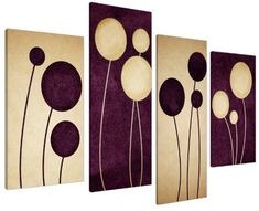 an abstract painting with brown and white flowers on the canvas, it looks like they are floating