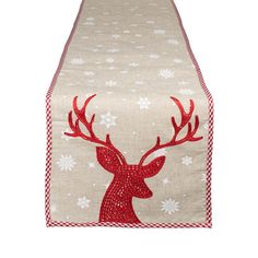 a table runner with reindeer head on it