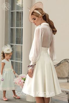 בר מצווה, Tea Length Wedding Dress, Long Sleeve Wedding, Modest Wedding Dresses, Short Wedding Dress, Boho Wedding Dress, Bridal Outfits, Rehearsal Dinners, Classy Dress