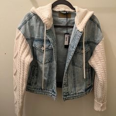 So Cute And Stylish! Runs Big Blank Nyc, Blue Cream, So Cute, Denim Jacket, Color Blue, Jackets & Coats, Jackets For Women, Running, Cream