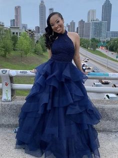 Blue Ruffled Skirt Dress For Prom, Elegant Blue Dress With Ruffled Skirt, Blue Ruffled Dress For Banquet, Navy Party Dress With Ruffles, Navy Ruffled Dress For Party, Navy Sleeveless Prom Dresses, Navy Sleeveless Dresses For Prom, Blue Sleeveless Dress With Ruffled Skirt, Navy Sleeveless Dress With Ruffles