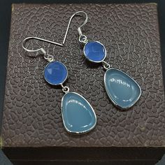 NOTE : WE USED NATURAL GEMSTONES , SO STONE MAY BE LITTLE DIFFERENT .Here is a listing of Aqua Quartz Sterling Silver Earrings About Product :- # Title - Silver Earrings # Material - Sterling Silver 925 # Stone - Blue calcy it will look very beautiful when you wear in party and special occasion .. It is A special gift for your loved once ... Note -Please see all images for more details . Thanks for visiting our shop. Favorite our shop for daily updates .. Bohemian Rings, Bohemian Earrings, Earrings Blue, Silver Rings Handmade, Silver Earring, Boho Rings, Wedding Earrings, Wire Jewelry, 925 Sterling Silver Ring