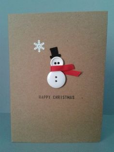 a card with a snowman wearing a top hat and scarf on it's head