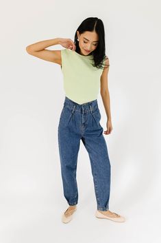 take any outfit to trendy new levels with these baggy dark-wash jeans. with their retro high-rise + tapered silhouette, they’re a timeless take on the ‘barrel jean’ trend. the perfect vintage-inspired bottoms for any casual outfit endeavor. dark wash // tapered fit, high waisted, zip fly, snap button hem detail, double hook + eye closure, belt loops, front pleat detailing paired with our best of me top + new england floral top model is 5'8" + wearing a small measurements are approximate + taken Trendy Dark Wash Cropped Jeans With Tapered Leg, Everyday Dark Wash High-waisted Jeans, Trendy Dark Wash Tapered Leg Cropped Jeans, Everyday High-waisted Dark Wash Jeans, Dark Wash Retro Jeans For Workwear, Dark Wash Retro Jeans For Work, Retro High Rise Jeans For Workwear, Retro High Waist Jeans For Work, Retro Style Dark Wash Jeans For Workwear