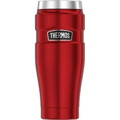 thermos red stainless steel travel mug