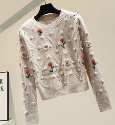 Cute round neck long sleeve sweaterFabric: blendedColor: white, pink, apricotSize(cm): free sizeLength 50 bust 102-120 sleeve length 57 Ribbon Work, Spring Vibes, Style Change, Fashion And Lifestyle, Sweater Weather, Fashion Classy, Sleeve Sweater, Apricot, Long Sleeve Sweater