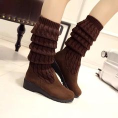 Elastic Brown Thigh High Above Over The Knee Ladies Boots Black Shoes for Women Sock Footwear Black Shoes For Women, Ladies Long Boots, Wool Boots, Knee High Boots Flat, Boots Flat, Boots Knee High, Ladies Boots, Women Heels, Warm Shoes