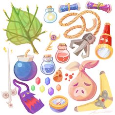 an illustration of various items that are used to make crafts