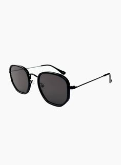 HEXAGONAL METAL SUNGLASSES IN BLACK PRODUCT DETAILS Frame Shape: Hexagonal Metal Frame Color: Black with a Metal Frame Lens Color: Smoke, Lens Category 3 100% UV Protection Comes with a Protective Vegan Pouch SIZE MM INCHES FRAME WIDTH 145MM 5.6" FRAME HEIGHT 46.4MM 1.8" NOSE GAP 23MM 0.9" Trendy Black Metal Frame Sunglasses, Trendy Black Sunglasses With Metal Frame, Trendy Black Sunglasses For Travel, Black Adjustable Square Frame Sunglasses, Black Metal Frame Sunglasses For Beach, Black Tinted Sunglasses For Travel, Black Square Frame Sunglasses With Metal Frame, Black Square Frame Metal Sunglasses, Casual Black Sunglasses With Metal Frame