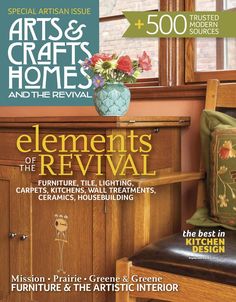 the cover of arts and crafts homes magazine