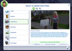 the screen shot shows an image of a woman standing in front of a mailbox