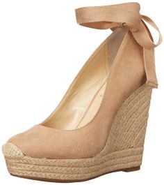 PRICES MAY VARY. Faux Suede Material Pump - Platform Laces Closure Ankle Tie Espadrilles, Chunky Wedges, Espadrilles Platform, Espadrille Wedge, Suede Material, Espadrilles Wedges, Lace Closure, Platform Wedges, Jessica Simpson