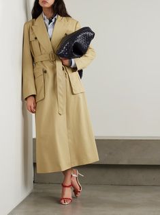 DRIES VAN NOTEN Cotton-twill trench coat | NET-A-PORTER Cargo Coat, Jean Trench Coat, Utilitarian Style, Cardigan Shirt, Knitwear Tops, Dries Van Noten