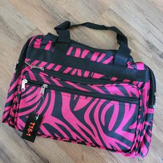 Small Duffel. About 15x12x12. Great For A Carryon. New. Pink Rectangular Duffle Bag, Pink Duffle Bag Victoria Secrets, Hot Neon Pink Duffel Bag Travel, Pink Large Capacity Duffle Bag For On-the-go, Travel Rectangular Zebra Print Bag, Travel Zebra Print Rectangular Bag, Couture Handbags, Rectangular Zebra Print Travel Bag, Brown Leather Shoulder Bag