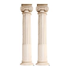 two white marble pillars on a white background