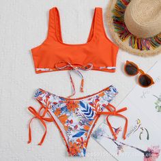 Zaful Bikinis, Retro Swimsuit, Black Swimwear, Retro Print, Retro Prints, Ladies Fashion, Women Swimsuits, Womens Swim, Split