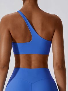 PRODUCT FEATURES: Butter Soft Fabric. One Shoulder Breathable.? quick-dry. moisture absorption. Wear-tested by our in-house team for the perfect fit. FABRICATION: 78% Nylon 22% Spandex Sweat-wicking technology that can remove moisture from your body BRA BODY LENGTH: S?- 10cm (3.94inch) M?- 10.5cm (4.14inch) L?- 11cm (4.34inch) XL-11.5 cm(4.54inch) Sports Activewear With Built-in Padding And 4-way Stretch, Seamless Activewear For Sports, Elastane Sports Bra With Built-in Padding, Blue Sports Bra With Built-in Padding And 4-way Stretch, Blue High Stretch Nylon Activewear, Blue Functional Activewear With Built-in Padding, Blue Sportswear Activewear With Built-in Padding, Athletic Fit Nylon Activewear With Built-in Padding, Functional Blue Activewear With Built-in Padding