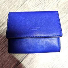 Coach Gwp Flap Card Case Unisex Color Sport Blue Material Smooth Leather Interior Three Credit Card Slots Inside Pocket Dimensions 3 1/4(L)3(H)1/2(W) From A Smoke-Free Environment Bags Coach, Leather Interior, Blue Leather, Card Case, Smooth Leather, Coach Bags, Inside Pocket, Card Slots, Slots