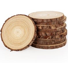 a stack of wood slices stacked on top of each other