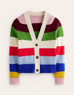 Our Olivia cardigan is made from extra fine merino - aka the softest wool out there. The saddle sleeves and slightly boxy shape have a retro vibe and the bright colours pair perfectly with light-wash denim. Multicolor Winter Cardigan For Work, Trendy Wool Cardigan For Spring, Multicolor Fine Knit Casual Sweater, Multicolor Winter Workwear Cardigan, Casual Multicolor Wool Cardigan, Casual Multicolor Fine Knit Sweater, Multicolor Fine Knit Sweater For Winter, Casual Multicolor Workwear Sweater, Multicolor Cardigan For Workwear In Fall