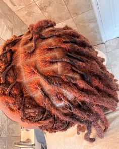 Colored Loc Tips Black Women, Short Red Locs Black Women, Female Dreadlocks, Thick Locs On Black Women, Loc Dye, Black Hair Locs, Female Dreadlocks Styles, Loc Care