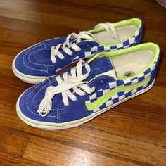 Old School Checkerboard Vans. Men’s 6.5 Or Women’s 8 Casual Blue Skate Shoes For Spring, Blue Low-top Skate Shoes For Spring, Spring Blue Low-top Skate Shoes, Blue Casual Vans Skate Shoes, Casual Blue Vans Skate Shoes, Blue Vans Sneakers For Spring, Checkerboard Vans, Vans Men, Van Color