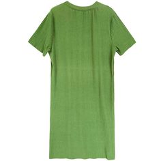 LAZY draped jersey plisse dress Knee-length straight Green Ribbed Midi Dress, Casual Green Ribbed Midi Dress, Elegant Green Ribbed Dress, Green Pleated Knee-length Mini Dress, Green V-neck Viscose Maxi Dress, Green Ruched Short Sleeve Dress, Green Viscose V-neck Maxi Dress, Green Ribbed Mini Dress For Summer, Green Ribbed Knee-length Mini Dress