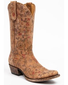 Shyanne Women's Estampada Ochre Kimono Western Boots - Round Toe - Country Outfitter Wine Theme Bachelorette, Ladies Western Boots, Montana Silversmith Jewelry, Western Riding Boots, Shyanne Boots, Tall Western Boot, Flower Girl Dresses Vintage, Square Toe Western Boots, Boot Barn