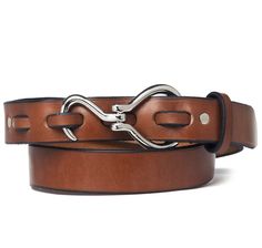 Nickel Hoof Pick Belt in Chestnut | SIR JACK'S Classic Brown Belt Buckles With Silver Buckle, Brown Belt With Silver Buckle For Formal Occasions, Formal Brown Belt With Silver Buckle, Classic Brown Belt For Ranch, Adjustable Brown Belts With Silver Buckle, Adjustable Brown Belt With Silver Buckle, Brown Adjustable Belt With Silver Buckle, Hoof Pick, Mens Accessories Necklace