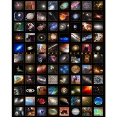 an image of many different planets and their names in black squares with white border around them