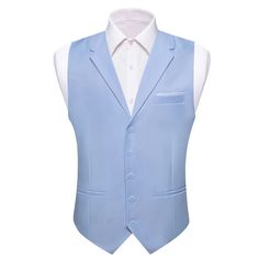 Barry.wang Sky Blue Solid Vest Waistcoat Set Tuxedo Coat, Suit Tuxedo, Plaid Shirts, Vest Waistcoat, Wedding Banquet, Blue Solid, Suit Vest, Coat Pant, Wedding Suits