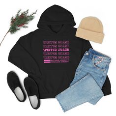 It is winter guard season.  It is such a hectic time with practice and competitions.  Winter Color Guard Season Hoodie| Color Guard team sweatshirt| ColorGuard mom | Marching Band tee | Band mom | Guard Girl | Winter Guard Check out our other items: https://www.etsy.com/shop/PoshPandaArt How to wash your shirt: Your shirts can be machine-washed cold, inside-out on a gentle cycle with a mild detergent and like colors. Use non-chlorine bleach only when necessary. You shouldn't use any fabric softeners or dry-clean the items. Please tumble-dry on a low cycle, but hang-dry works best. When it comes to ironing, use cool iron inside-out. Don't iron the print. Follow these instructions carefully to avoid fading and cracking of the print, and shrinking the garment that can occur if you wash or dry Sporty Fan Merchandise Winter Sweatshirt, Sporty Winter Fan Merchandise Sweatshirt, Winter Sports Fan Apparel Sweatshirt, Winter Sports Event Hoodie With Branding, Branded Hoodie For Sports Events In Winter, Winter Fan Merchandise Sweatshirt With Letter Print, Branded Winter Hoodie For Sports Events, Winter Hoodie With Branding For Sports Events, Winter Fan Apparel Hoodie With Logo Print