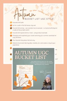 the autumn ugg bucket list is shown