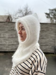 White color Balaclava hat for women. Mohair hooded scarf. Knitted Fashion Balaclava. Winter Hat. Fluffy knit hood. Warm White Bonnet For Fall, Warm White Bonnet For Cold Weather, Cozy Soft Knit White Bonnet, White Winter Bonnet, White Warm Winter Bonnet, Warm Winter White Bonnet, White Warm Bonnet One Size, Warm White Bonnet One Size, White One-size Bonnet For Cold Weather